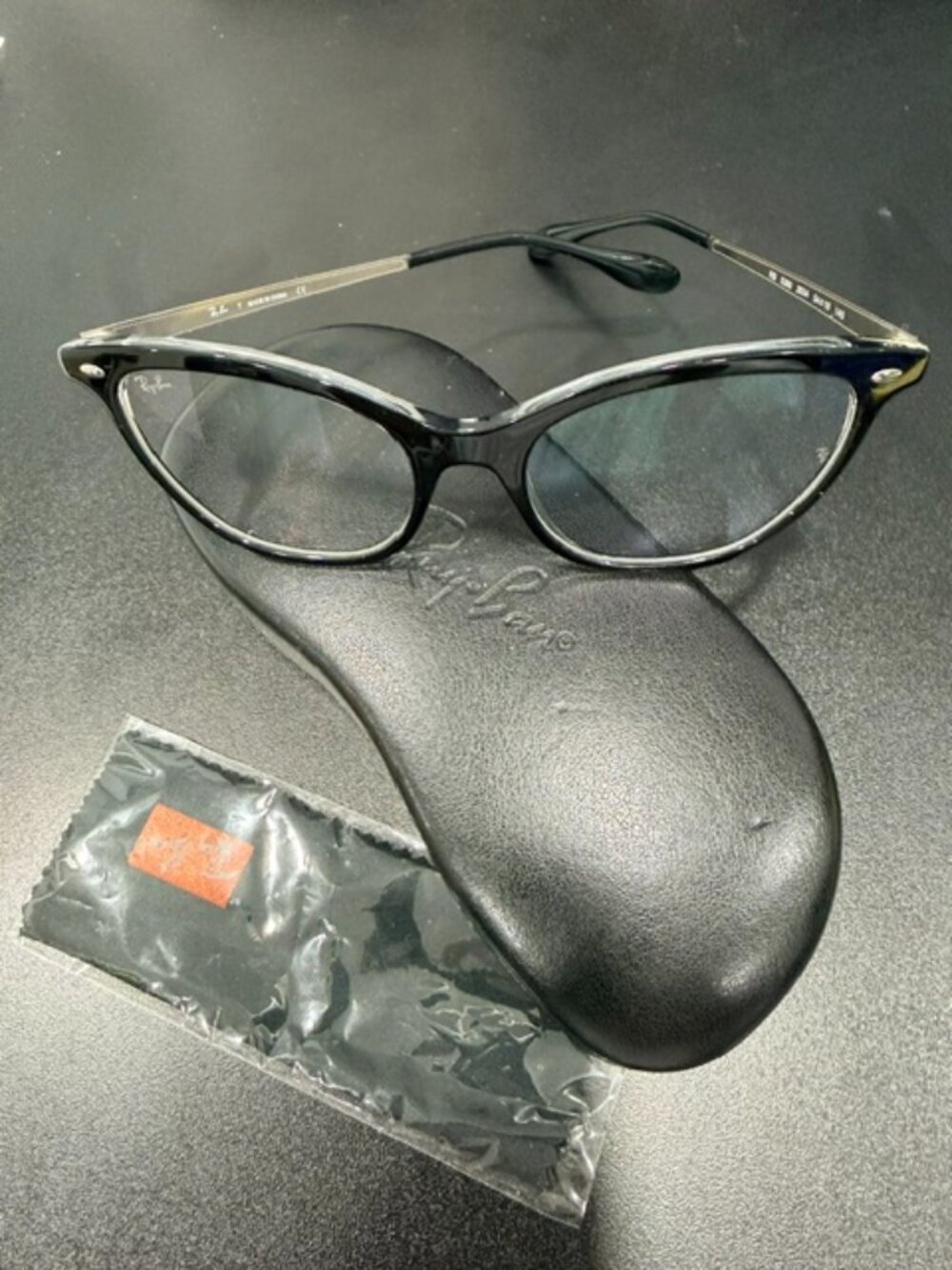 NEW RAY BAN Womens Black Eyeglasses Cats Eye 5360 2034 55 18 145